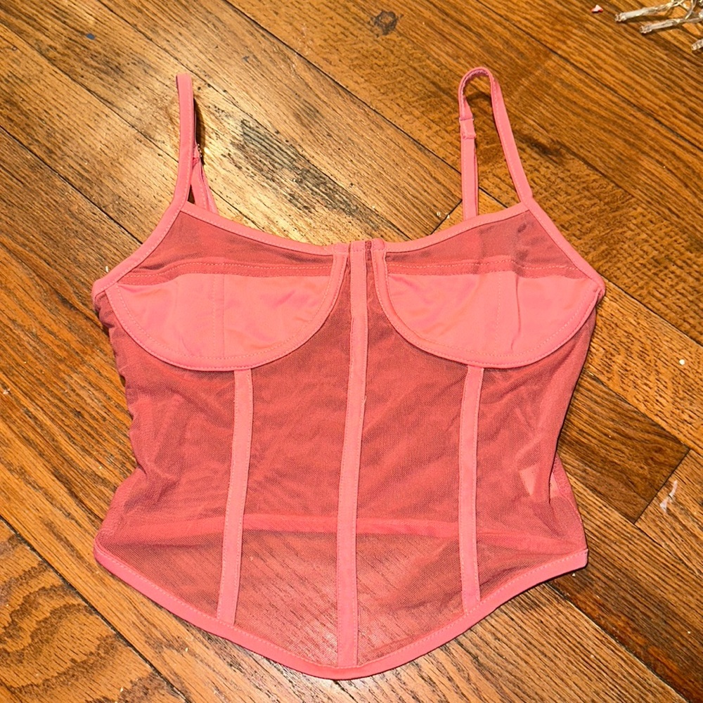 Pink crop top corset